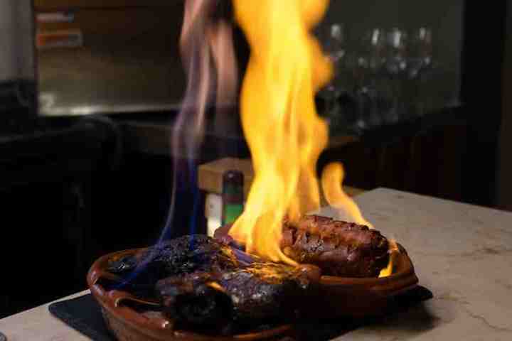 a close up of a fire oven