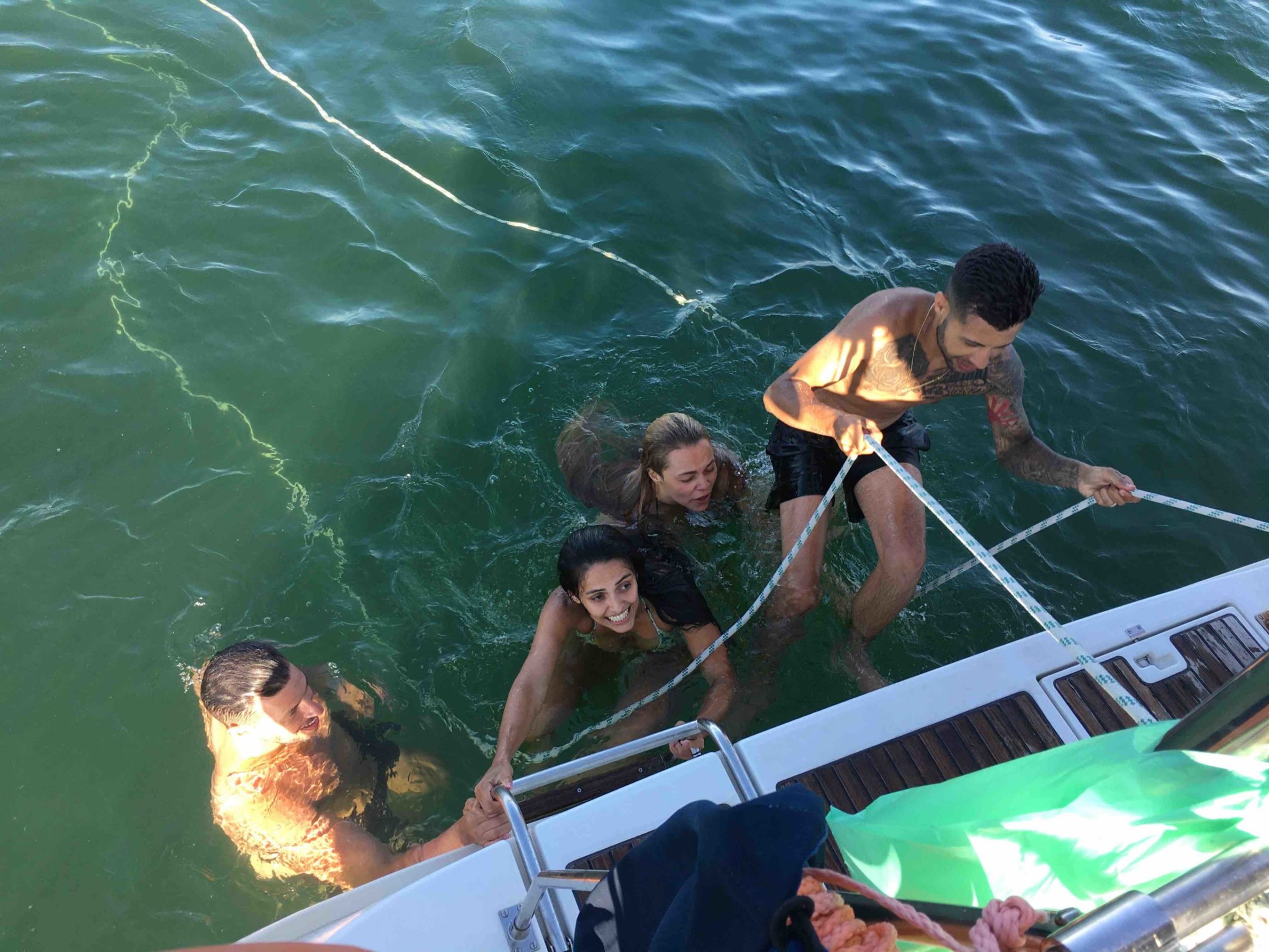 a man swimming in the water