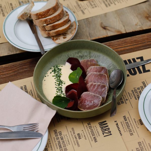 a plate of food on a table