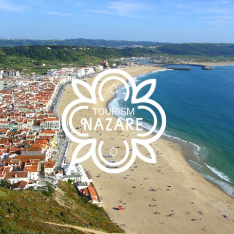 nazare-tourism-amylee a group of people on a beach