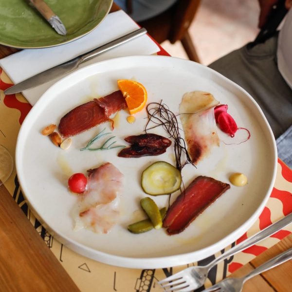 a plate of food on a table
