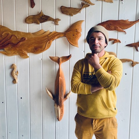 a boy standing in a room