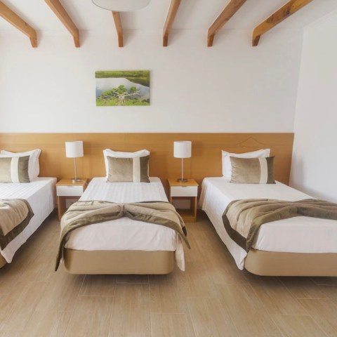 a double bed in a hotel room