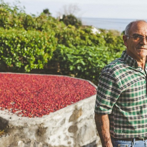 a man standing in front of water