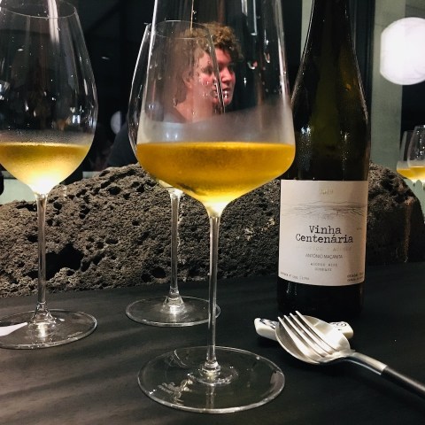 a bottle of wine on a table