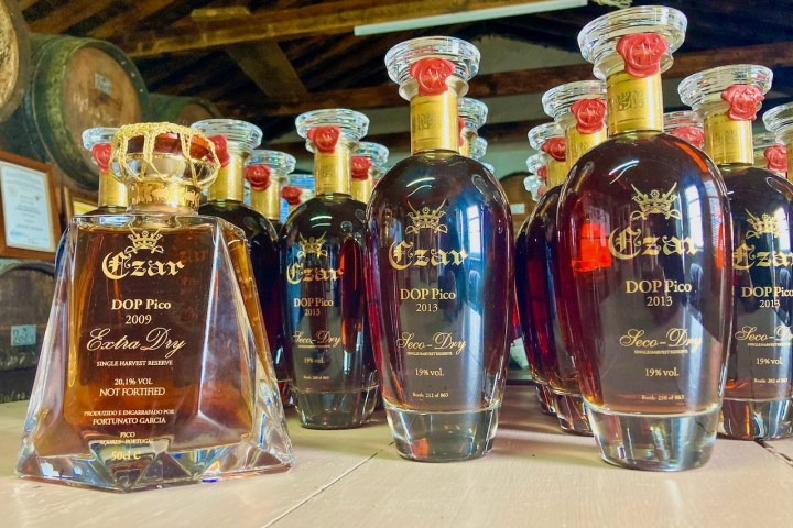 an empty bottle on a table