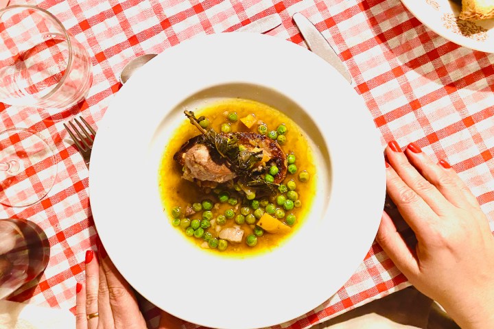a plate of food on a table
