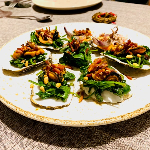 a plate of food on a table