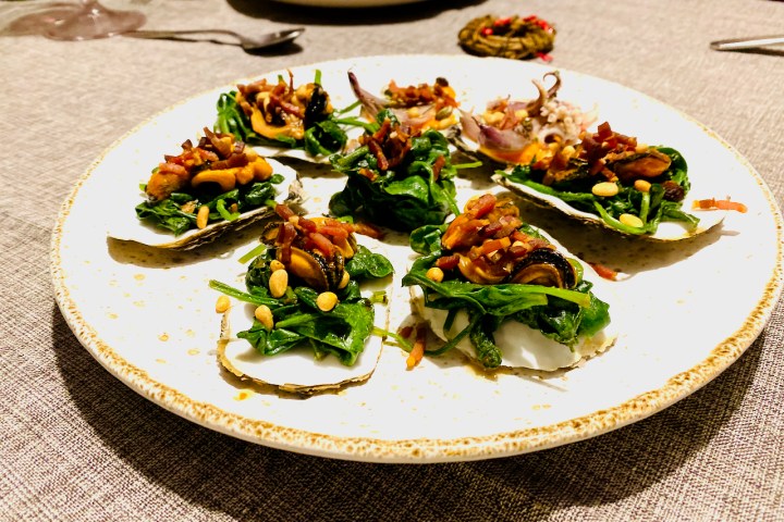 a plate of food on a table