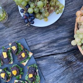 a bunch of food on a table