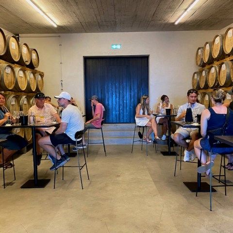 a group of people in a room